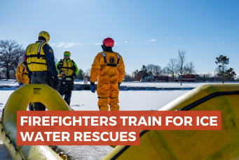 Fire Department Surface Ice Water Rescue Drill 
